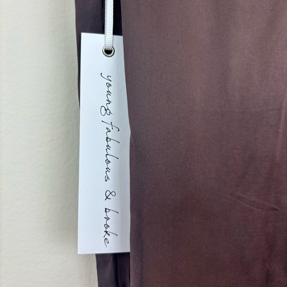 Young Fabulous & Broke NWT Jenson Satin Brown Joggers - Picture 8 of 10